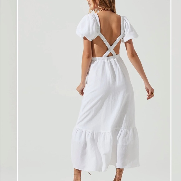 ASTR THE LABEL | JELENA DRESS | WHITE Linen dress - Picture 3 of 8